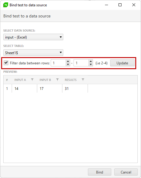 filter data